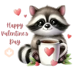 Cute Mapache San Valentín 🦝🩷