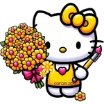 Flores amarillas Hello Kitty🎀🌻