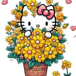 Flores amarillas Hello Kitty🎀🌻
