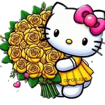 Flores amarillas Hello Kitty🎀🌻