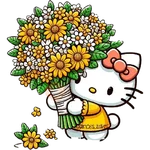 Flores amarillas Hello Kitty🎀🌻