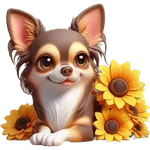 Chihuahua flores amarillas 🏵🌻