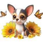 Chihuahua flores amarillas 🏵🌻