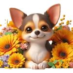 Chihuahua flores amarillas 🏵🌻
