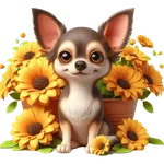 Chihuahua flores amarillas 🏵🌻