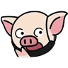 Stickers CERDITO Y SU MASCARILLA NPC
