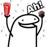 Stickers Una coca con pan 🥐🥤Flork😋