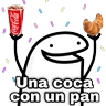 Stickers Una coca con pan 🥐🥤Flork😋