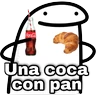 Stickers Una coca con pan 🥐🥤Flork😋