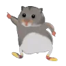 Stickers Ratita - Hamster en movimiento