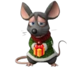 Stickers 🎄Ratita triste tímida Navidad🎄