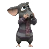 Stickers 🐀😔 Ratita triste tímida 🐀😔
