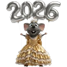 Stickers 🎉🥂 Ratita Feliz Año Nuevo 🥂🎉