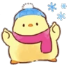 Stickers Soft and cute chick winter