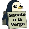 Stickers Pingüino Letrero 