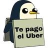 Stickers Pingüino Letrero 