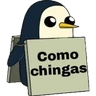 Stickers Pingüino Letrero 