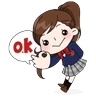Stickers Yuko the Schoolgirl 