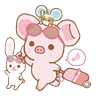 Stickers Piggy girl Pinkish Days 