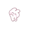 Stickers A cute and energetic rabbit 