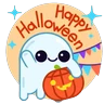 Stickers Spooky Halloween cute ghost 
