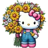 Stickers Flores amarillas Hello Kitty🎀🌻