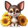 Stickers Chihuahua flores amarillas 🏵🌻