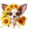 Stickers Chihuahua flores amarillas 🏵🌻