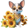 Stickers Chihuahua flores amarillas 🏵🌻