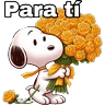 Stickers Flores amarillas Snoopy 🐾🌻🌼