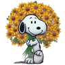 Stickers Flores amarillas Snoopy 🐾🌻🌼