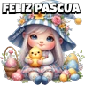 Stickers NIÑA DE PASCUA 🎀🥚🐰