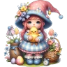 Stickers NIÑA DE PASCUA 🎀🥚🐰