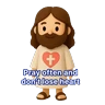 Stickers 3D Jesus 立體耶穌動態貼圖 - 我愛主耶穌 I Love Jesus
