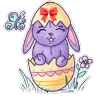 Stickers Conejo Cute Pascua 🐰🌸💜